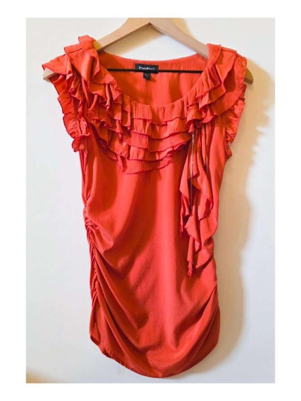 Y2K Bebe Silk Ruffle Top – Coquette Fairycore Glam 🔥